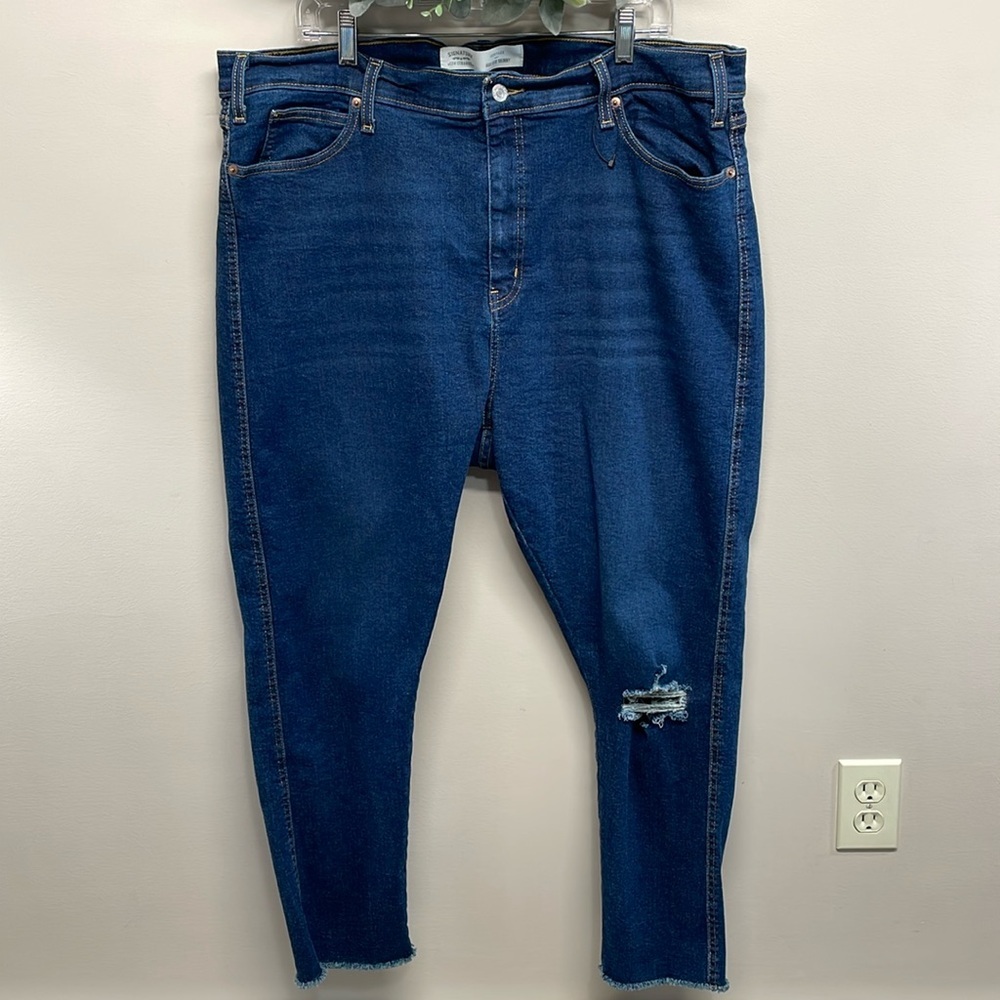 NWOT Levi Strauss Signature Heritage High Rise Skinny Jeans Raw Hem 22